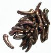 25 4x18mm Bronze Lustre Glass Claw Beads